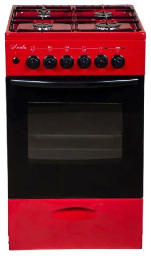 Комбинированная плита Лысьва ЭГ 404 МС-2у вишневый (стеклянная крышка)