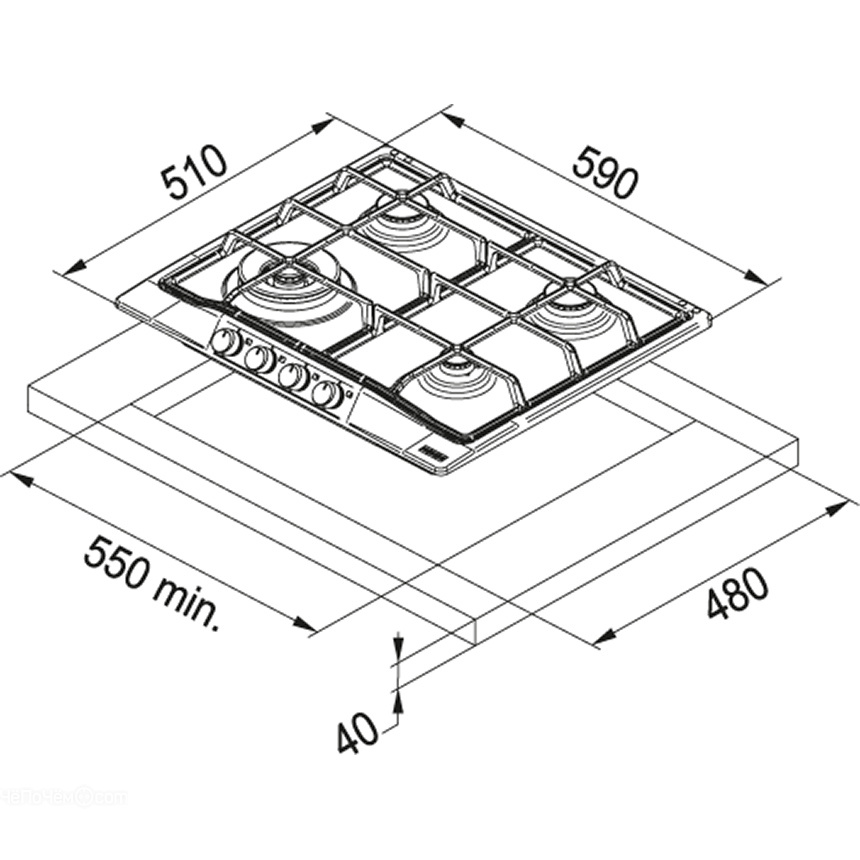 Варочная панель FRANKE fhtl 604 3g tc oa c