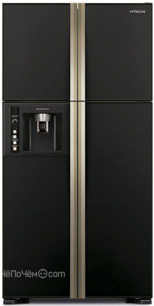 Холодильник HITACHI r-w662 pu3 gbk черный