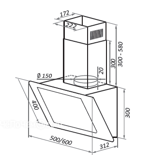 Вытяжка HOMSair ELF 60 БЕЛЫЙ