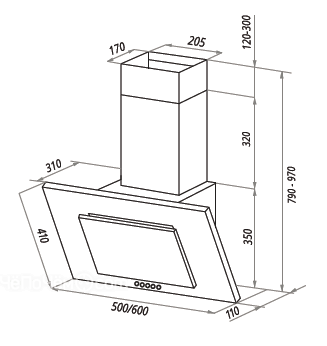 Вытяжка HOMSair BELL 60 БЕЛЫЙ