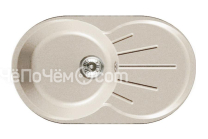 Кухонная мойка GRANFEST Rondo GF-R750L (750х460) Бежевый 328 круглая с крылом 443197