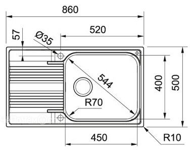 Кухонная мойка Franke SRX611-86XL,сталь (101.0368.321)