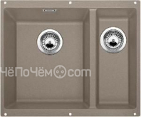 Кухонная мойка Blanco SUBLINE 340/160-U SILGRANIT чаша слева, отводная арматура InFino® серый беж гр