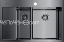 Кухонная мойка OMOIKIRI Akisame 78-2-GM-R нерж.сталь/вороненая сталь 4973102