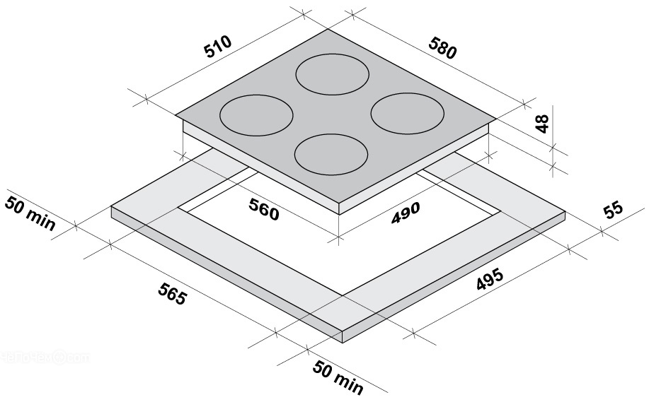 Варочная панель FORNELLI pi 60 magnete