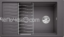 Кухонная мойка Blanco Elon XL 8 S SILGRANIT PuraDur клапан-автомат InFino® темная скала гранит 52486