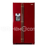 Холодильник IO MABE ORGS2DFFFRR бордо, ручки золото/бронза