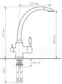 Смеситель Zigmund & Shtain ZS 1500 нержавейка полированная