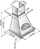 Вытяжка ELIKOR бельведер 60 флореале (бежевый/дуб белый + патина зол)