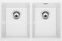 Кухонная мойка Blanco SUBLINE 350/350-U SILGRANIT отводная арматура InFino® белый гранит 523578