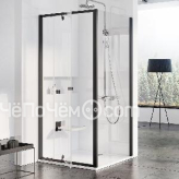Душевая стенка RAVAK Pivot PPS-90 черный + транспарент 90G70300Z1