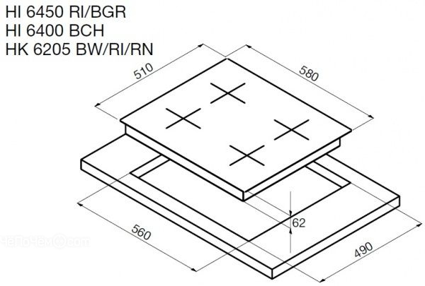 Варочная панель KORTING hk 6205 rn