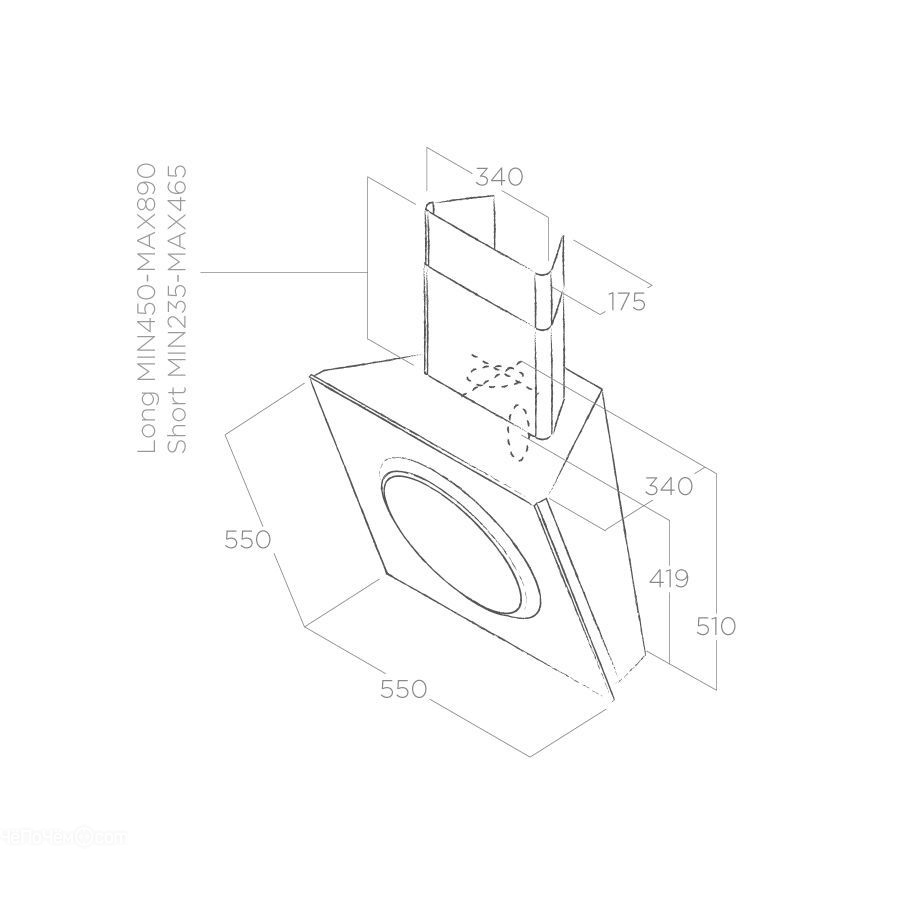 Вытяжка ELICA mini om bl/f/55