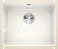 Кухонная мойка Blanco SUBLINE 500-U керамика отводная арматура InFino® глянцевый белый керамика 5237