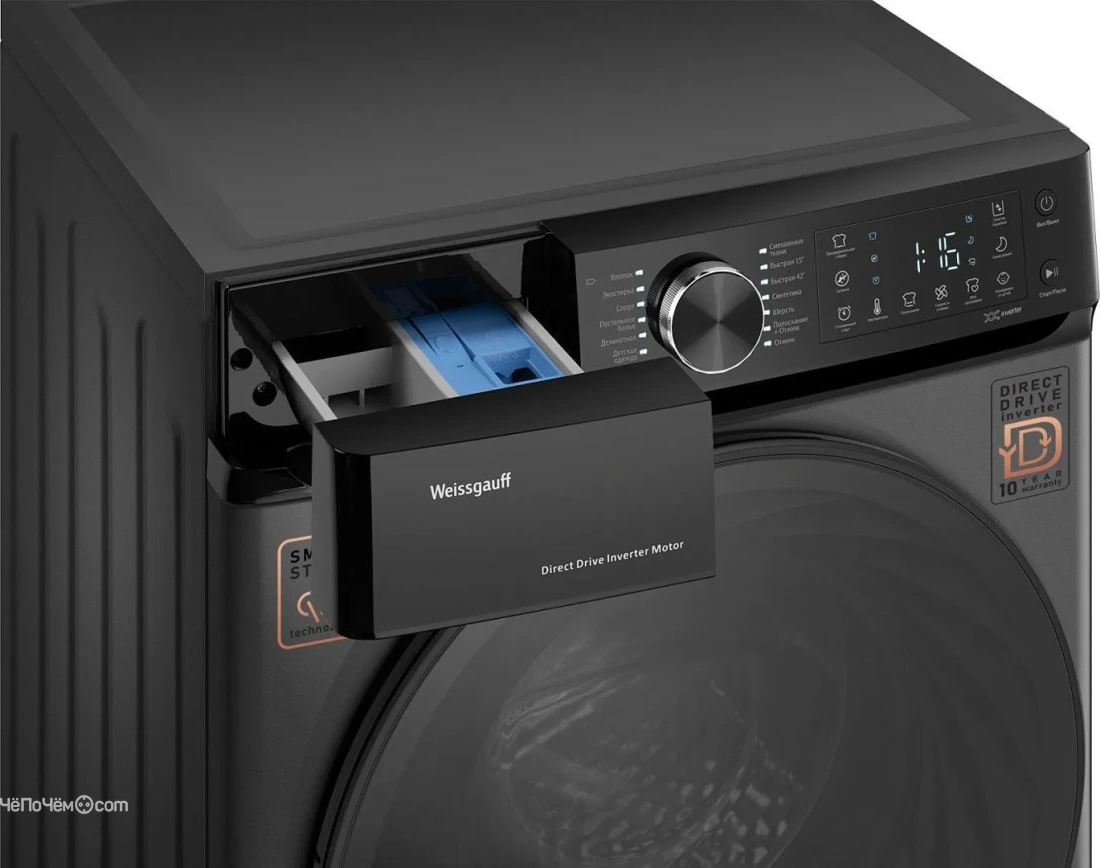 Стиральная машина WEISSGAUFF WM 59411 Direct Drive Inverter Steam Deep Grey