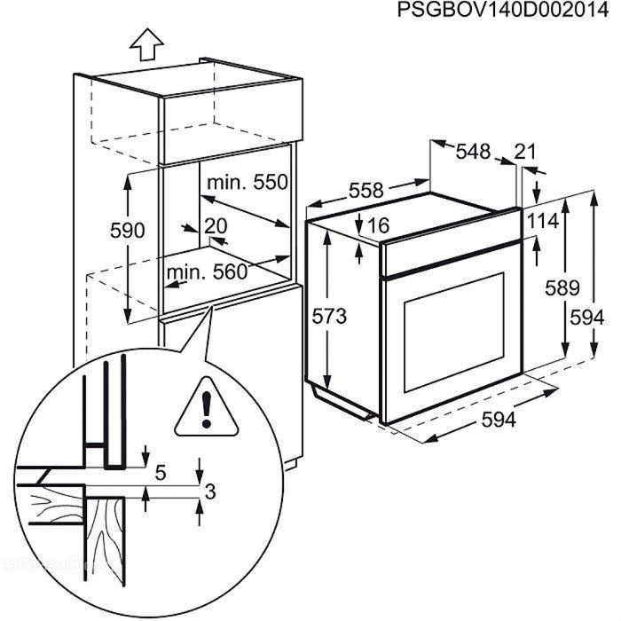 Духовой шкаф ELECTROLUX eob 53450 ax