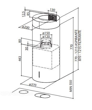 Вытяжка FABER CYLINDRA ISOLA EV8 X A37