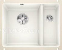 Кухонная мойка Blanco SUBLINE 350/150-U керамика отводная арматура InFino® глянцевый белый керамика