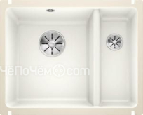 Кухонная мойка Blanco SUBLINE 350/150-U керамика отводная арматура InFino® глянцевый белый керамика
