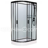 Душевая кабина FRANK F411R М Black низкий поддон без крыши матовое стекло